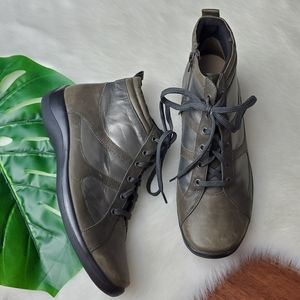 Ziera Olive Metallic Leather Comfort Shoes Size 40/9.5 US